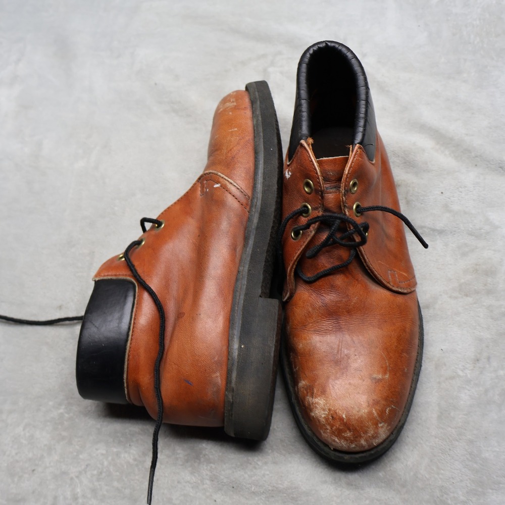 Georgia Boot Mens 7W Brown Leather Lace-Up Work Utility Classic Logger 4301 READ